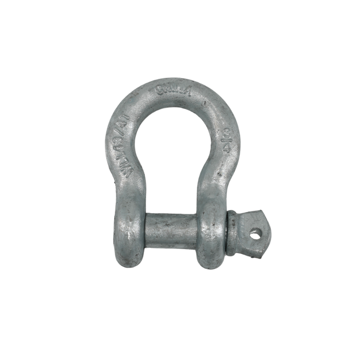 3/4" Anchor Shackle – 9,500 lb WLL | Galvanized Carbon Steel Bow Shackle for Rigging & Lifting