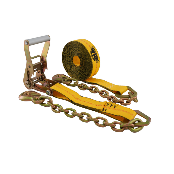2"x30' Ratchet strap with Chain Anchor