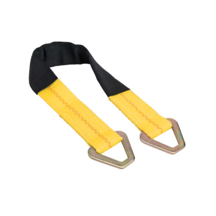 Axle Tie‑Down Strap with D‑Rings & 12″ Protective Sleeve
