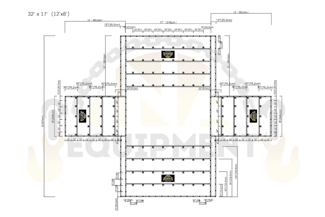 Tarp for RGN 32'x17' - 12 FT - 2  Flaps -15 oz Ripstop Body and 11oz Sides
