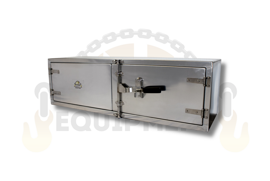 Trailer Tool Box 18" x 18" x 60" Aluminum Mirror Finish Doors w/ Paddle Lock