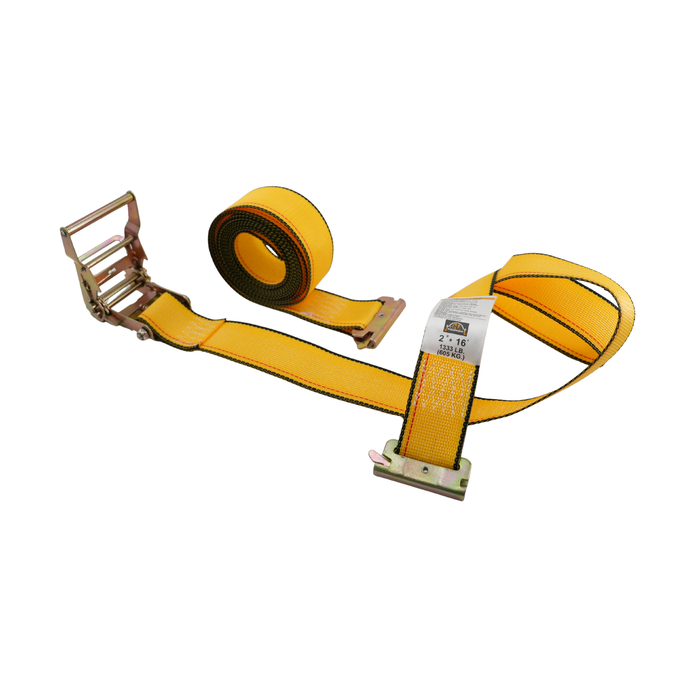 2″ × 16′ Ratchet Strap with E‑Fitting & Hook