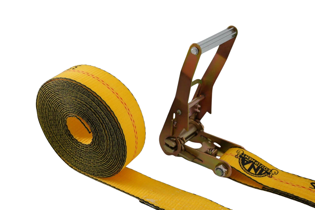 2" × 30' Ratchet Strap with Double J-Hooks(Wire Hooks) | 3,333 lb WLL | INA Equipment