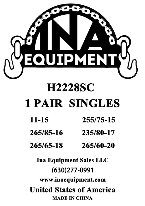 Heavy Duty Snow Tire Chains (Pair) – 255/75-15, 265/85-16, 235/80-17, 265/65-18, 265/60-20