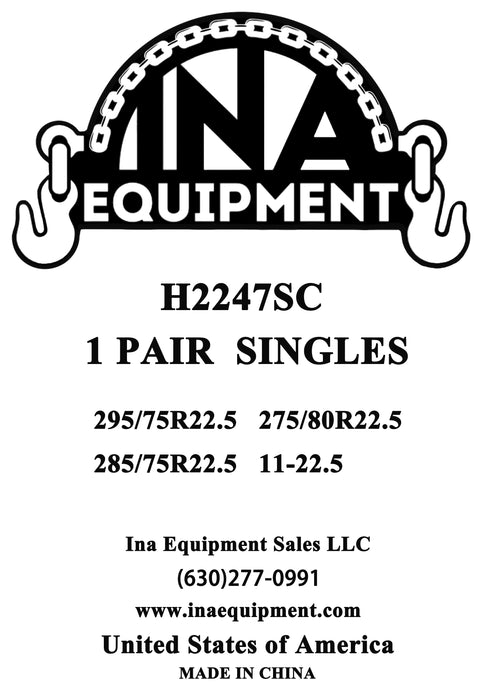 Heavy Duty Snow Tire Chains (Pair) - 295/75R22.5, 275/80R22.5, 285/75R225, 11-22.5