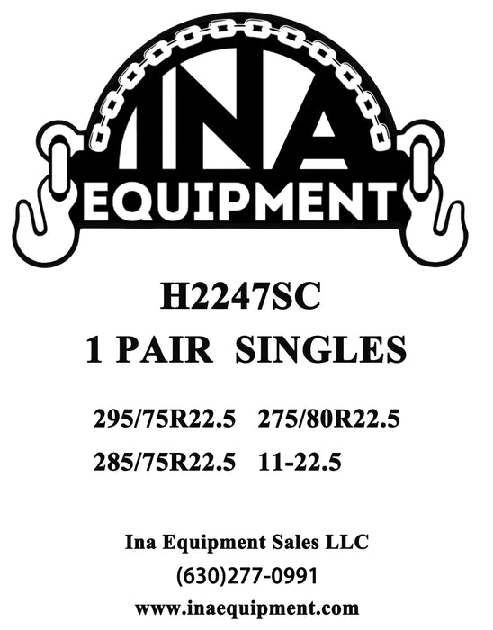 Heavy Duty Snow Tire Chains (Pair) - 295/75R22.5, 275/80R22.5, 285/75R225, 11-22.5