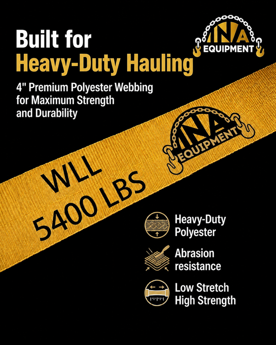 4"x30' Winch Strap with Flat Hook