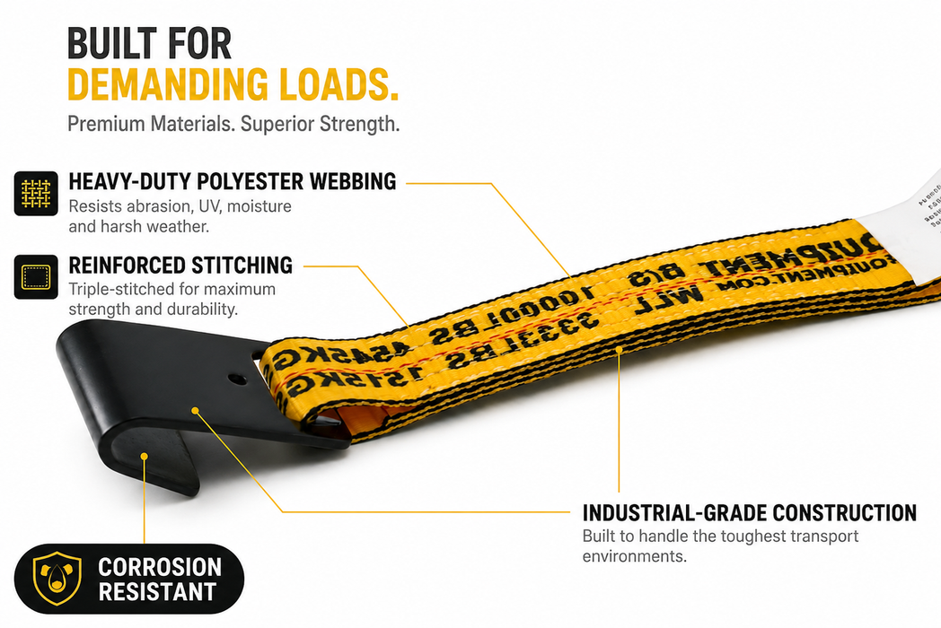 2″ × 30′ Ratchet Strap with Flat Hook and  Reversed ERGO Handle