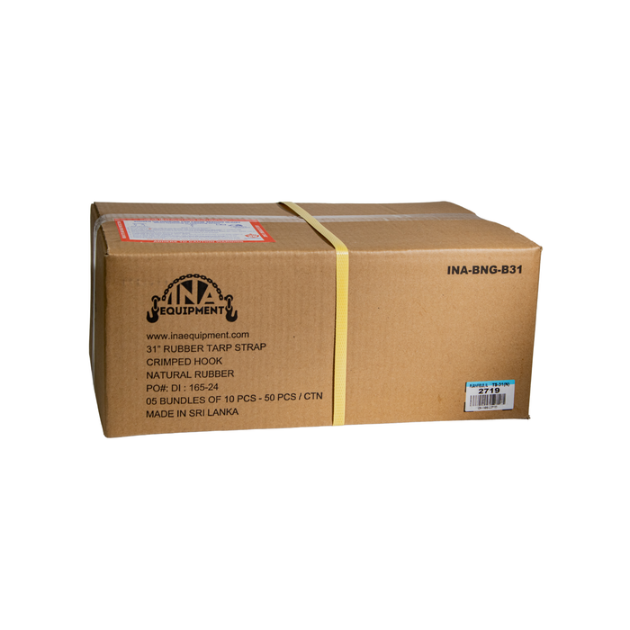 Natural Rubber Bungee Tarp Tie 31" - 50 Pcs/box