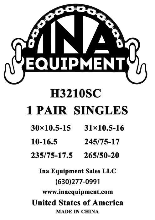 Heavy Duty Snow Tire Chains (Pair) –  30x10.5-15, 31x10.5-16, 10-16.5, 245/75-17, 235/75-17.5, 265/50-20