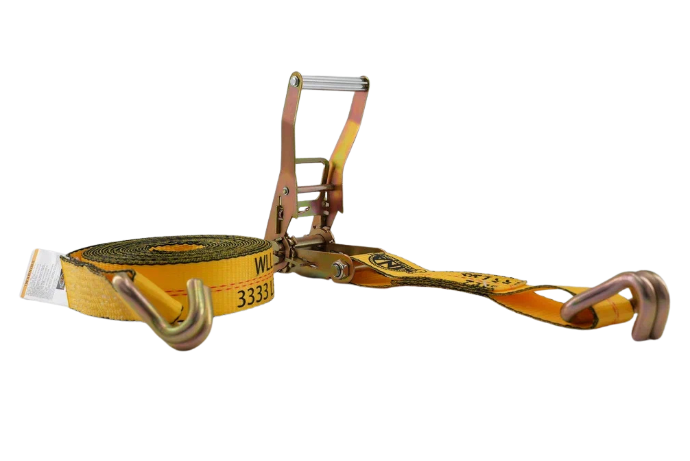 2" × 30' Ratchet Strap with Double J-Hooks(Wire Hooks) | 3,333 lb WLL | INA Equipment