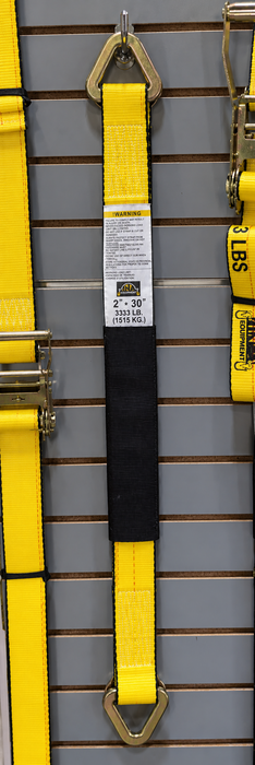 2" × 30" Axle Strap with Delta Rings & 12" Protective Sleeve – 3,333 lb WLL