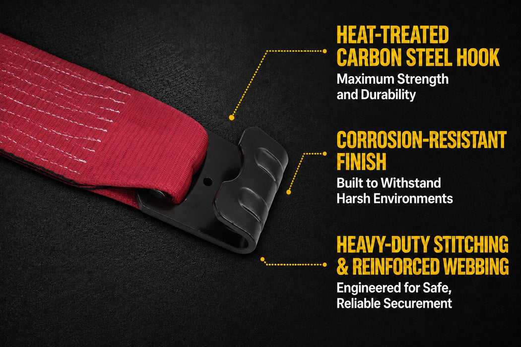 4" × 40' Winch Strap with Flat Hook DOT Compliant Heavy-Duty Trailer Strap | 5,400 lb WLL | INA Equipment