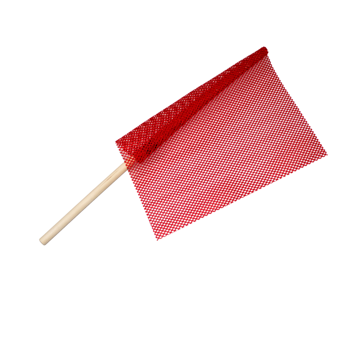 Flag Mesh with Wooden Stick Dowel  - 18" x 18"  - DOT Compliant