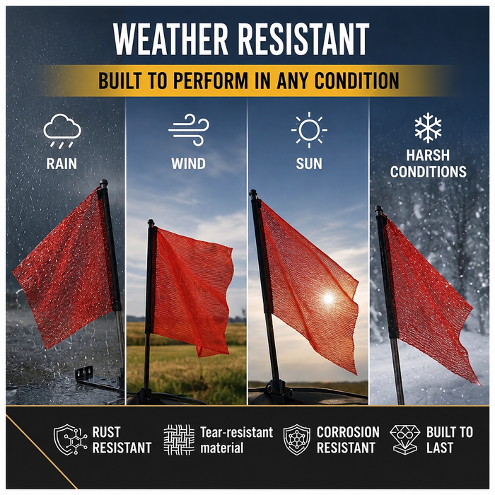 EZ Mount Flag Kit 18″ × 18″ Red with Brackets & Spare Flag