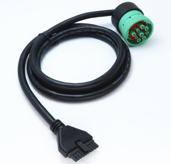 HOS Log Book 9-Pin Heavy Duty Cable for Freightliner, International, Kenworth, Peterbilt, Western Star