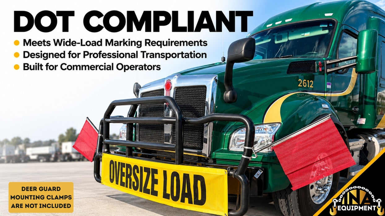 EZ Mount Oversize Load Flag Kit | 18" × 18" Mesh Flag | Spare Flag Included | INA Equipment
