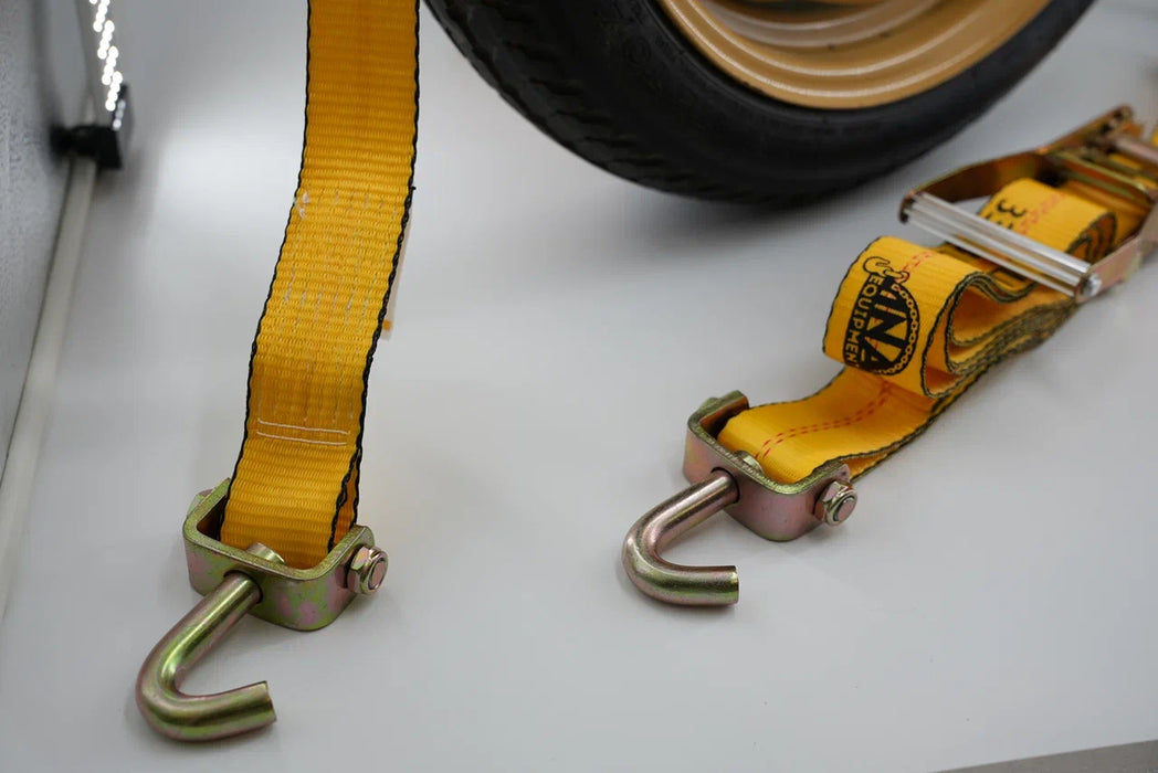 2" × 12' Over-the-Tire Ratchet Strap with Swivel J-Hooks | 1,667 lb WLL | INA Equipment