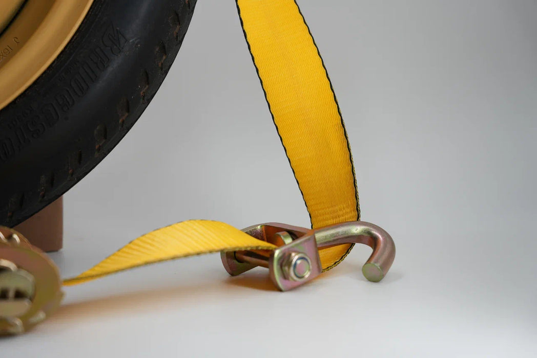 2" × 12' Over-the-Tire Ratchet Strap with Swivel J-Hooks | 1,667 lb WLL | INA Equipment