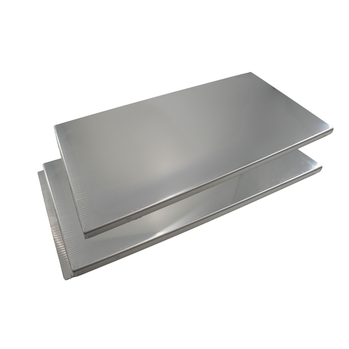 Trailer Toolbox Replacement Door for sizes 18"x18"x60" and 18"x24"x60" - Stainless Steel, Double-Door Mirror Finish