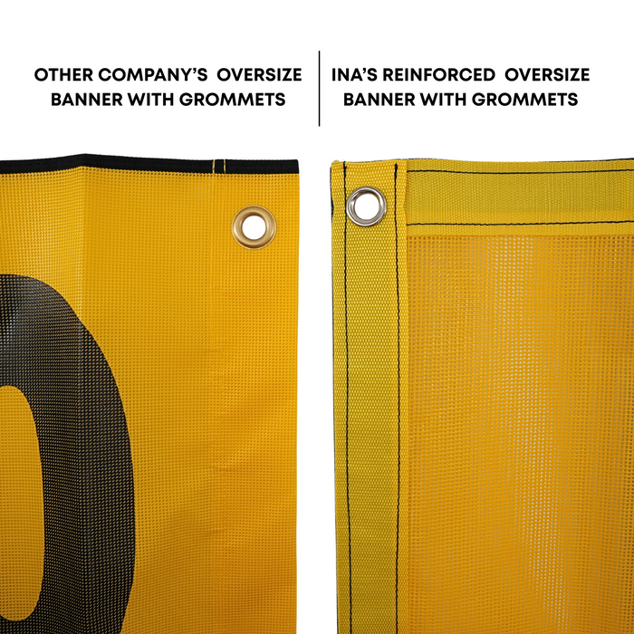 Oversize Sign Mesh with Grommets 18″X84″ - DOT Complaint