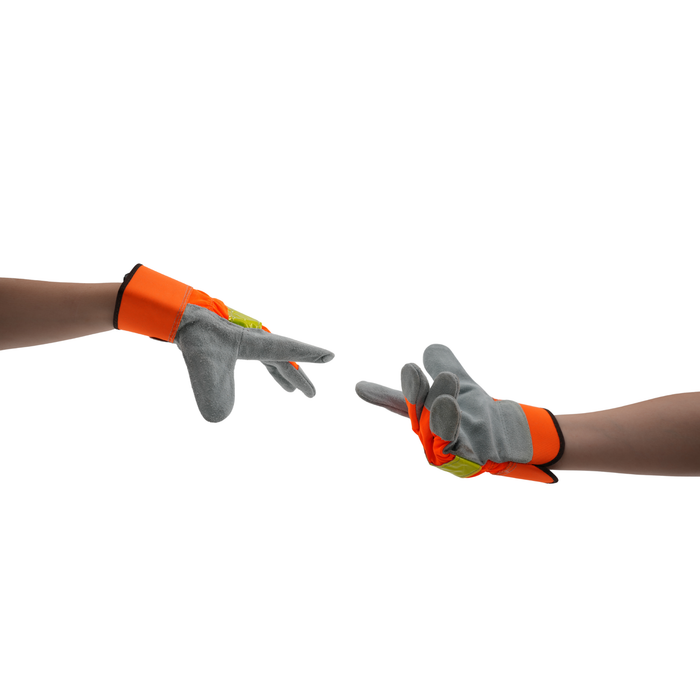 High‑Visibility Leather Safety Gloves