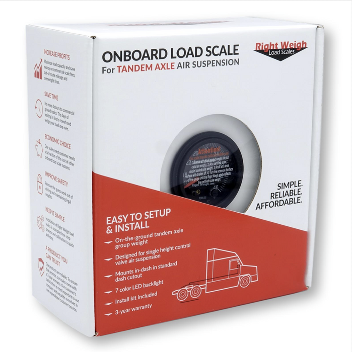 Right Weigh 510-46-RKB In-Dash Truck Load Scale Kit for Air Suspension