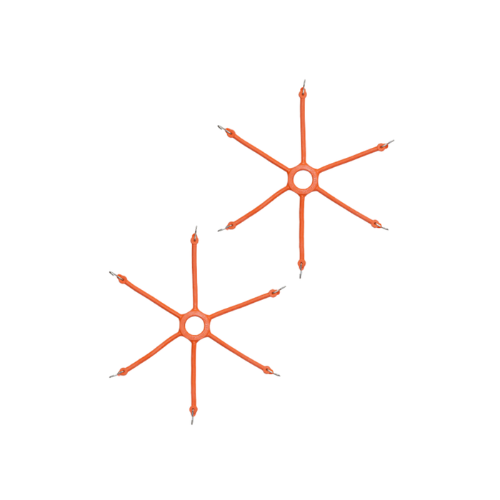 Rubber Spider Bungee for Truck Tire Chains – 6 Arm, Orange, Sold in Pairs