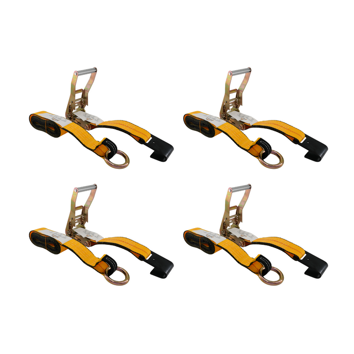 2"x10' Side Mount Wheel Car Strap with Ratchet & Flat Hook (4 pieces/box)