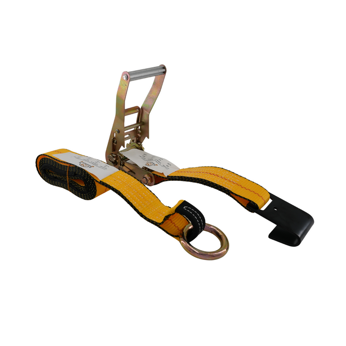 2"x10' Side Mount Wheel Car Strap with Ratchet & Flat Hook (4 pieces/box)