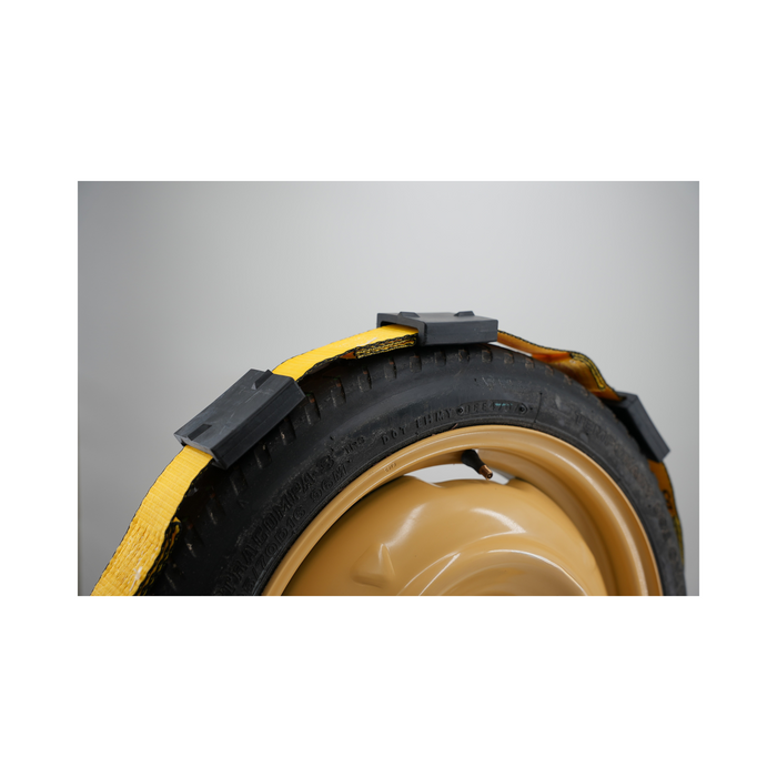 2" x 12' Car Hauler Over-the-Tire Ratchet Strap with Swivel J Hooks & Rubber Blocks