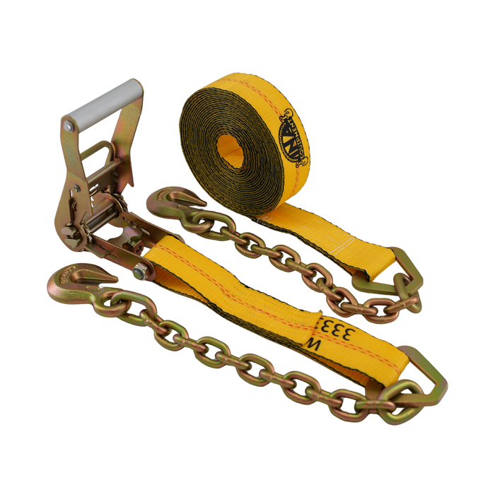 2"x30' Ratchet strap with Chain Anchor