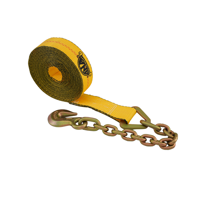 2"x30' Ratchet strap with Chain Anchor