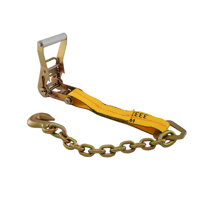 2"x30' Ratchet strap with Chain Anchor