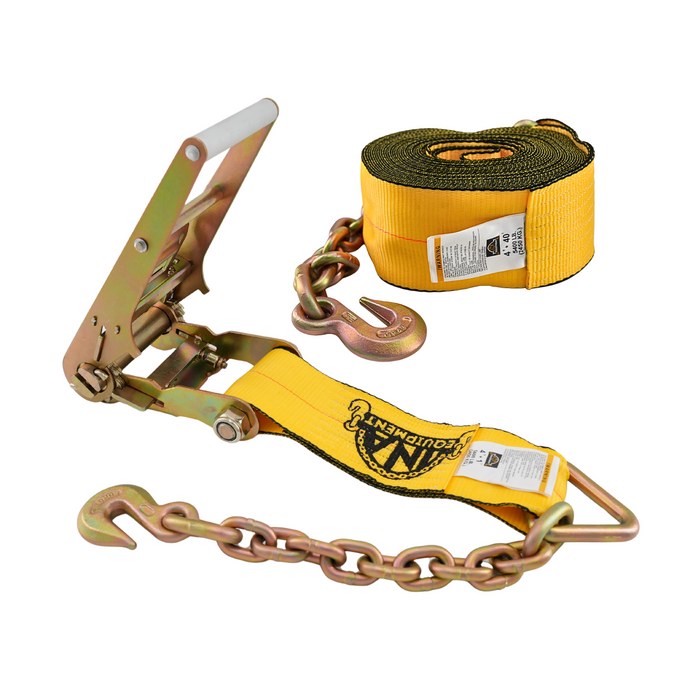 4"x40' Ratchet strap with Chain Anchor