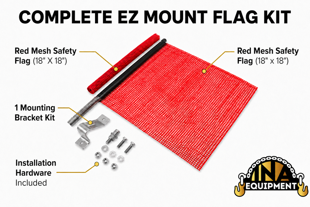 EZ Mount Flag Kit 18″ × 18″ Red with Brackets & Spare Flag