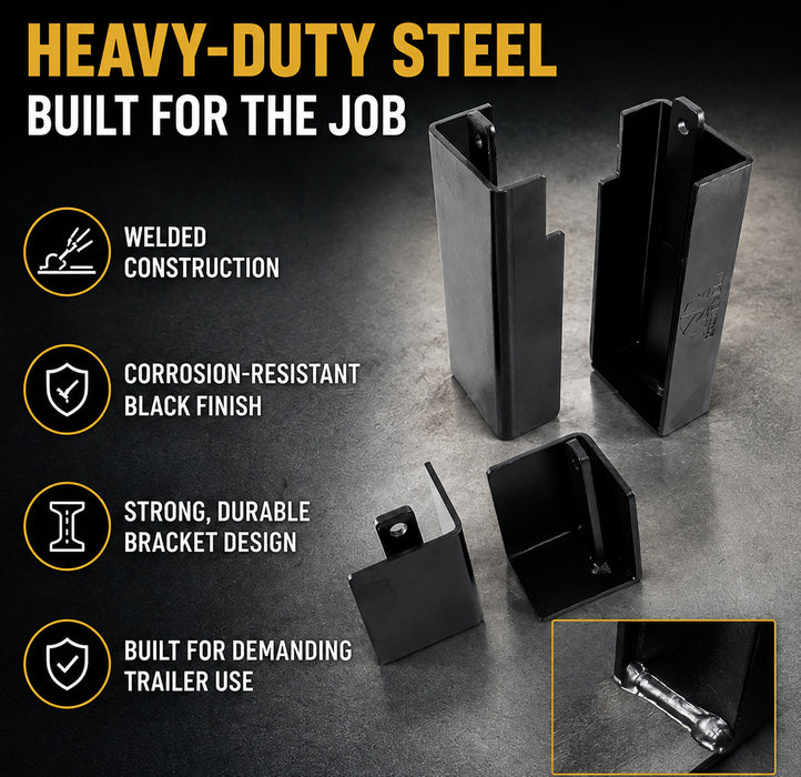 Trailer Ramp Lock Bracket Kit | 4-Piece Steel Anti-Theft Ramp Brackets | INA Equipment