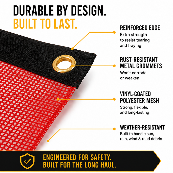 18″ × 18″ Red Mesh Safety Flag with Grommets