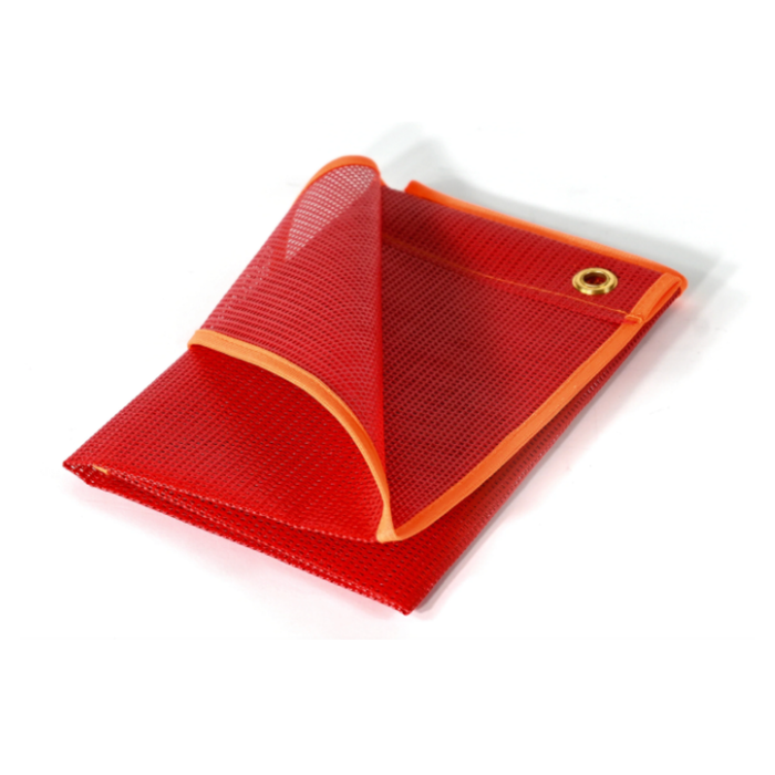 Red Vinyl Mesh Flag with Grommets - 18" × 18"