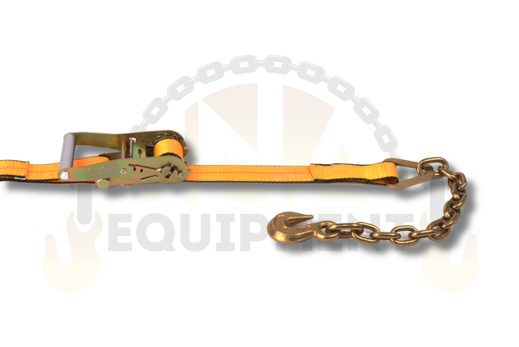 2"x30' Ratchet strap with Chain Anchor