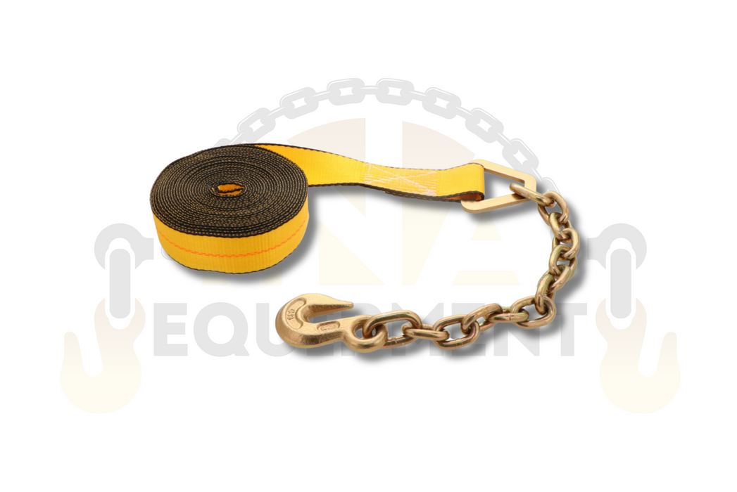 2"x30' Ratchet strap with Chain Anchor