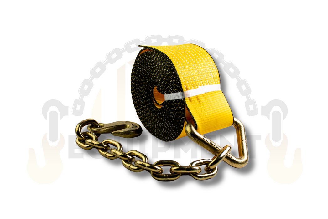 4"x30' Winch strap with Chain Anchor