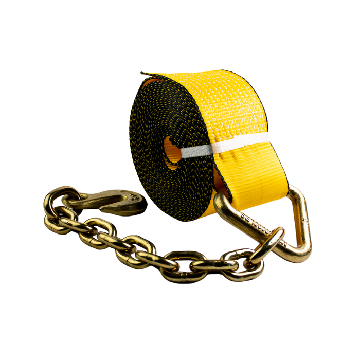 4"x30' Winch strap with Chain Anchor
