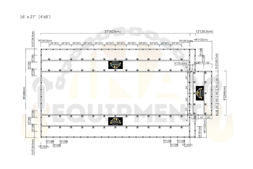 Lumber Tarp 16'x27' - 4 ft - 14oz Vinyl