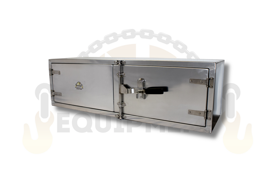 Trailer Tool Box 18" (H) x 18" (D) x 60" (W) Aluminum Mirror FInish Doors w/ Paddle Lock